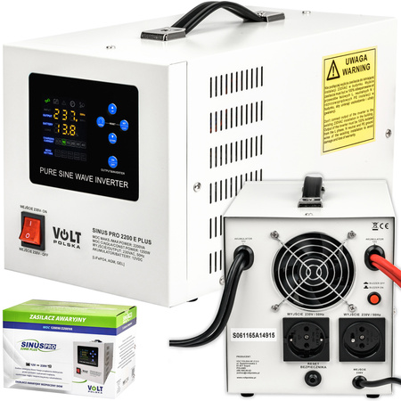 Przetwornica UPS Awaryjne Zasilanie Pieca CO SINUSPRO-2200E PLUS (12V/230V/2200W) VOLT POLSKA
