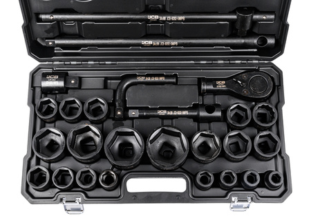 Zestaw klucze nasadowe udarowe 3/4" + 1" 26el. JCB