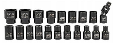 Klucze nasadowe nasadki udarowe grzechotka 1/2" 26el 8-32mm walizka JCB