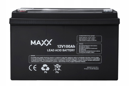 Akumulator bezobsługowy lead acid vrla do zasilacz awaryjny ups 12V 100Ah MAXX