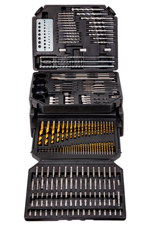 Zestaw wierteł bitów otwornic do metalu drewna betonu 300 elem GEKO