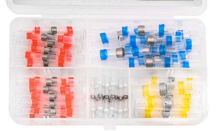 Złączki rurki koszulki termokurczliwe z cyną osłonki lutownicze rura 50szt FALON-TECH