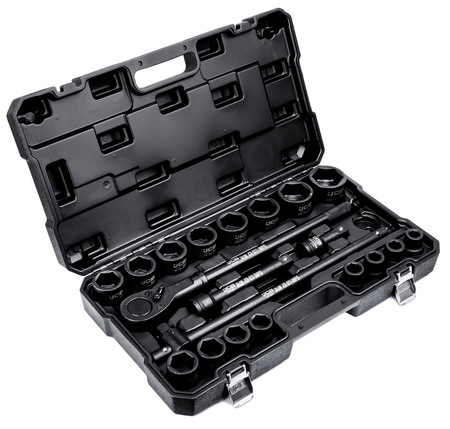 Klucze nasadowe nasadki udarowe grzechotka zestaw 3/4" 21el 17-50 mm 6-k JCB