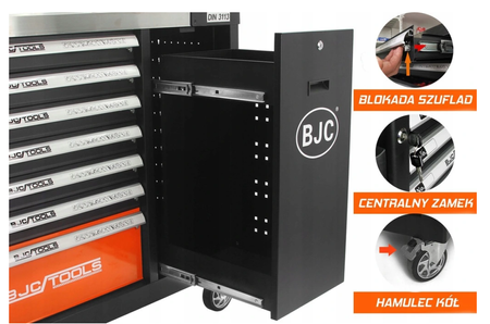 Profesjonalna Szafka Narzędziowa Wózek Warsztatowy 7 szuflad 306 el BJC