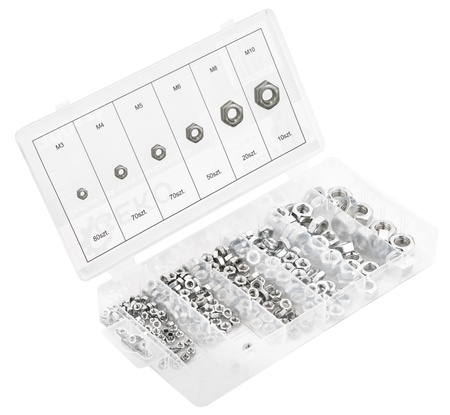 Nakrętki metryczne nierdzewne mix nakrętka M3-M10 300el GEKO