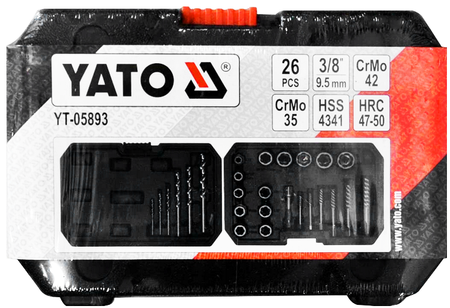 Uniwersalny zestaw wykrętaków do śrub szpilek 26el YATO