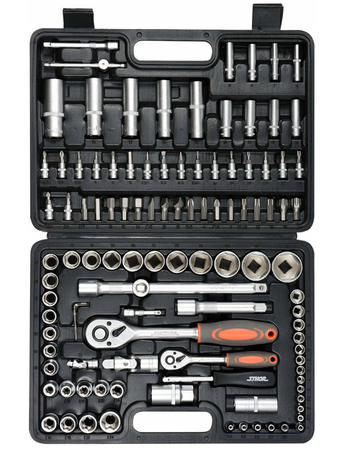 Zestaw narzędziowy klucze nasadki grzechotki bity 108el STOHR 58693 YATO