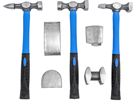 Zestaw narzędzi blacharskich 7el młotek kowadło młotki do blachy FALON-TECH