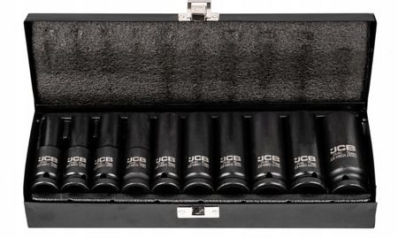 Zestaw nasadki udarowe głębokie do klucz pneumatyczne 1/2" 10-24mm 10el JCB