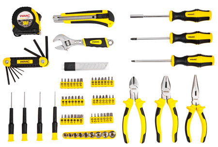 Zestaw narzędziowy klucze nasadowe wkrętaki bity 82 el WMC