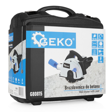 Elektryczna bruzdownica do betonu ze wskaźnikiem laserem 2 tarcze 1700 W GEKO