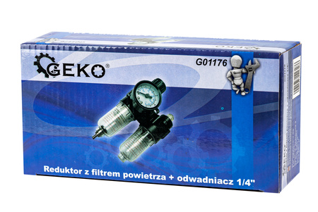 Odwadniacz filtr powietrza reduktor naolejacz do sprężarki kompresora 1/4" GEKO