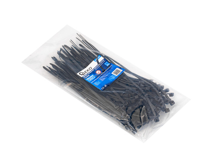 Opaski zaciskowe kablowe 150x3.6mm czarne 100el GEKO