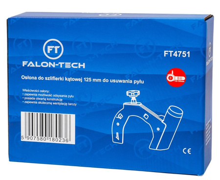 Osłona tarczy przeciwpyłowa szlifierki kątowej 115-125 mm do usuwania pyłu FALON-TECH