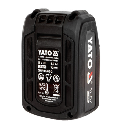 Akumulator 18V LI-ION 6,0Ah bateria do elektronarzędzi system ładowarka YATO