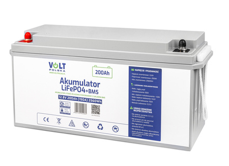Akumulator do łodzi łódki kampera LiFePo4 BMS 200ah 12,8V 150A bardzo lekki VOLT POLSKA