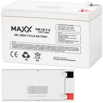 Akumulator bezobsługowy gel do ups roweru autka zabawki DEEPCYCLE 12V 7,2 Ah 4SUN
