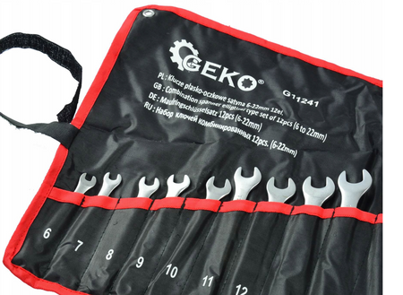 Klucze płasko oczkowe 6-22 mm 12 el klucze płaskie GEKO