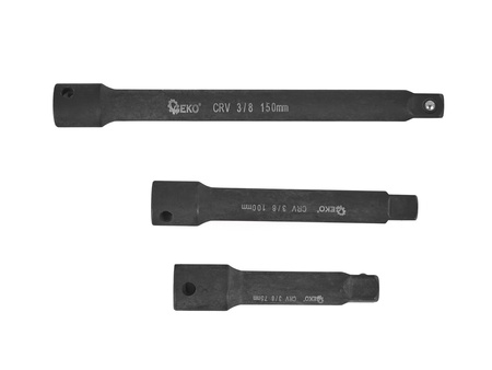 Zestaw przedłużek 1/2" 3/8" 1/4" 9szt. GEKO