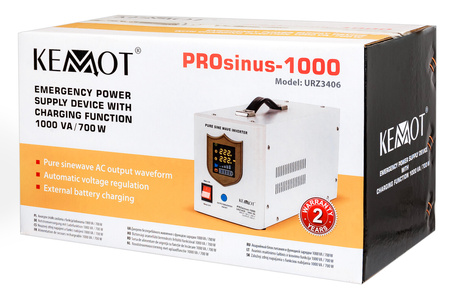 Przetwornica prostownik zasilanie awaryjne PROSINUS-1000 12V (1000/700W) KEMOT