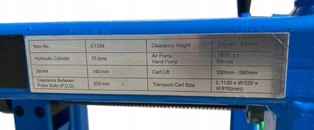 Prasa mobilna pneumatyczna hydrauliczna do sworzni mocna solidna 75T FORSAGE