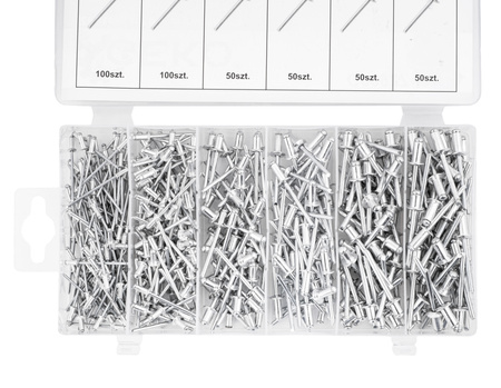 Zestaw nitów nity aluminiowe zrywalne nit do nitownica ręczna 400szt FALON-TECH