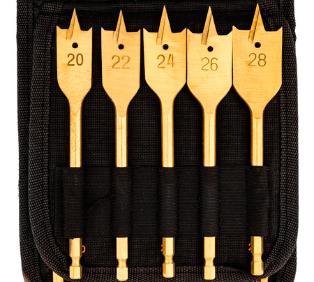 Zestaw wierteł łopatkowych piórkowych do drewna 6-38 mm 16el FALON-TECH