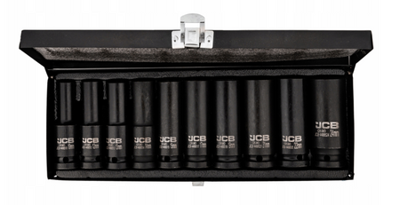Zestaw nasadki udarowe głębokie do klucz pneumatyczne 1/2" 10-24mm 10el JCB