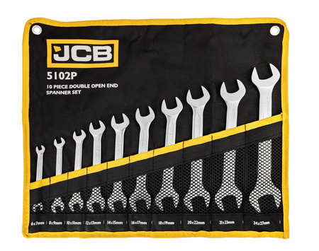 Klucze płasko oczkowe dwustronne zestaw płachta satyna Cr-V 10el 6-27mm JCB