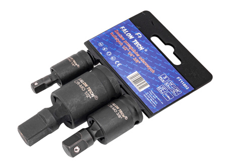 Zestaw przegubów kulistych udarowych 1/4 3/8 1/2 (3szt) FALON-TECH