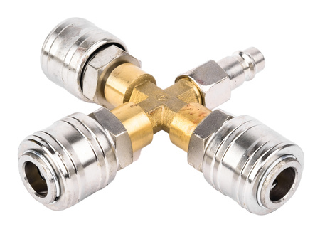 Rozgałęźnik trójnik pneumatyczny do kompresora szybkozłączka typ X 1/4" FALON-TECH