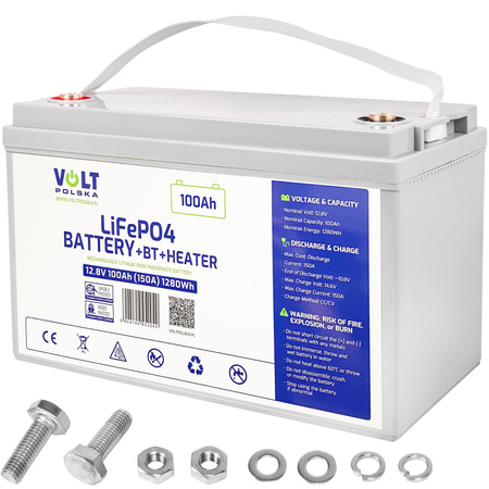 Akumulator LiFePo4 BMS do łodzi kampera paneli mata grzewcza 100Ah 150A 12V BMS VOLT POLSKA