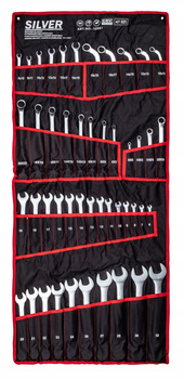 Klucze płasko oczkowe torx wygięte typ c półotwarte 47 sztuk płachta SILVER