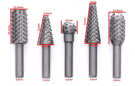 Tarniki frezy obrotowe do drewna (zestaw 5 szt.) FALON-TECH