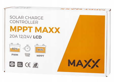Regulator ładowania kontroler solarny 12V panel LCD 20A MPPT 4SUN