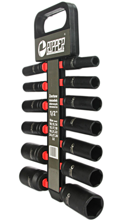 Nasadki udarowe klucze nasadowe długie 1/2" zestaw nasadek 10-32 mm 13el MAR-POL