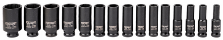 Zestaw nasadki udarowe głębokie do klucz pneumatyczny 1/2" 15el 10-36mm FORCEKRAFT