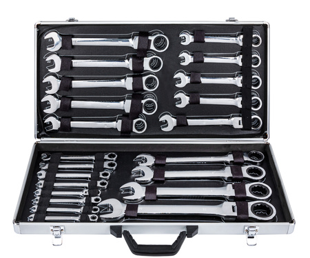 Klucze Płasko Oczkowe z Grzechotką Łamane 22el 6-32 Zestaw FALON-TECH