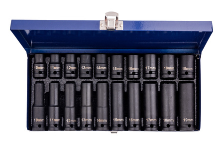 Nasadki udarowe Krótkie Zestaw 1/2 10-19 mm 20 sztuk FALON-TECH