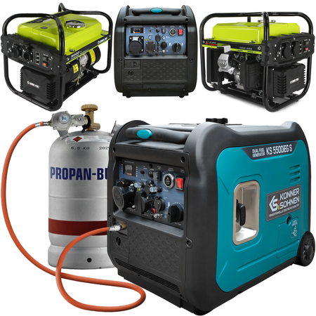 Agregat generator prądotwórczy benzynowo-gazowy inwerterowy rozruch  KS5500iEG S + generator inwerterowy 2kW M82483 