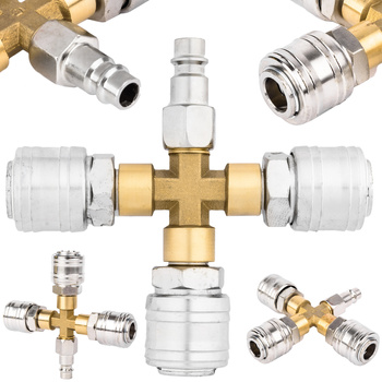 Rozgałęźnik trójnik pneumatyczny do kompresora szybkozłączka typ X 1/4" FALON-TECH