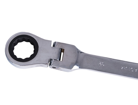 Klucze płasko oczkowe z grzechotką łamane satyna walizka 6-32 mm 22el GEKO