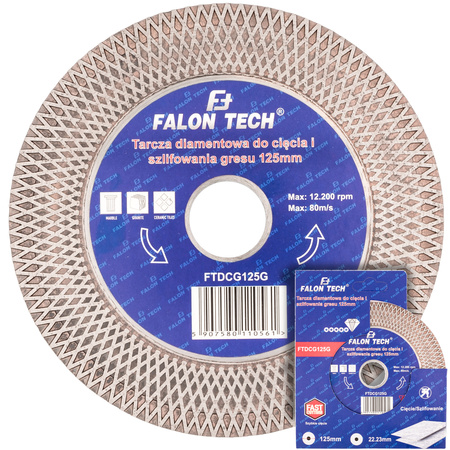 Tarcza diamentowa do cięcia szlifowania gresu płytek glazury 125mm FALON-TECH