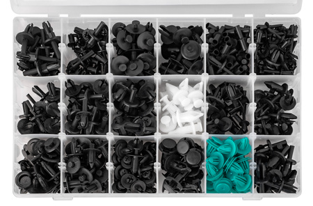 Spinki i kołki samochodowe 456 szt sortownik GEKO