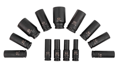 Nasadki udarowe Klucze nasadowe Zestaw 1/2" 10-32 mm 13 sztuk BJC