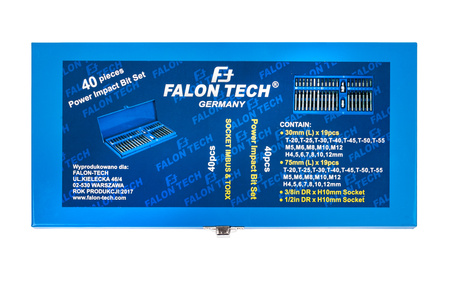 Zestaw bitów bity torx hex spline 40 sztuk walizka FALON-TECH