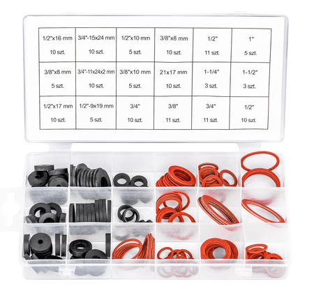 Zestaw uszczelek podkładki do instalacji sanitarnych kranu rur 144 szt FALON-TECH