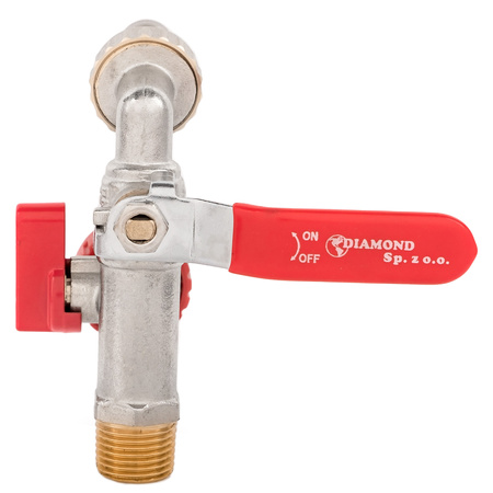 Zawór kulowy czerpalny 1/2" podwójny kran z dławicą DIAMOND