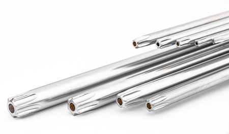 Zestaw klucze imbusowe crv imbusy długie torx z otworem T10H - T50H 9el JCB