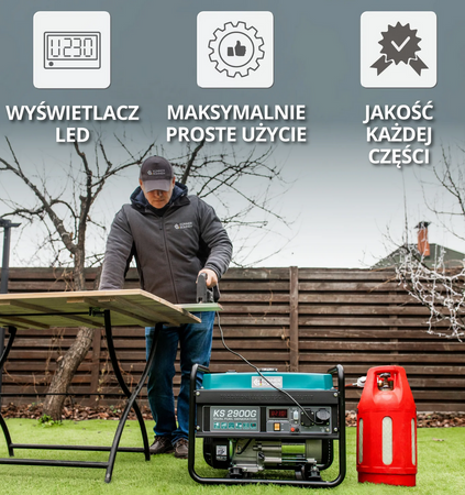 Agregat generator prądotwórczy benzynowo - gazowy KS 2900G 2,9 kW 1-fazowy Könner & Söhnen KS